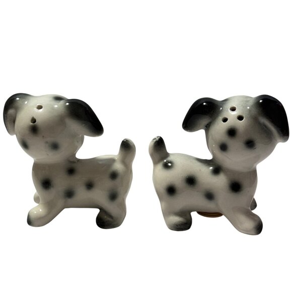 Vintage Anthropomorphic Dalmatian Puppy Salt & Pepper Shakers Spotted Dogs Japan - Picture 2 of 9
